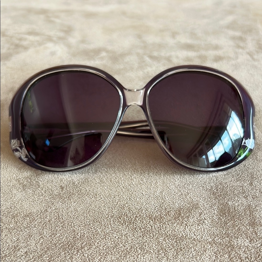 Fendi Purple Floral Oval Sunglasses